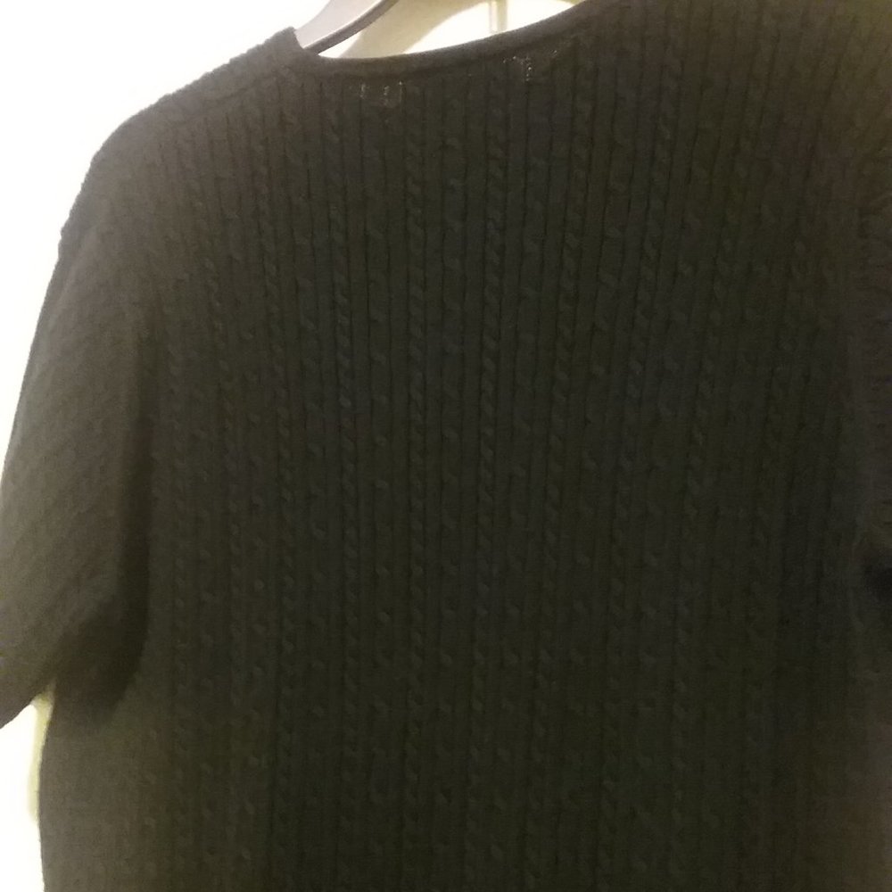 Vintage Pendleton Black 100% Cotton Cable Knit Sweater - Picture 8 of 13